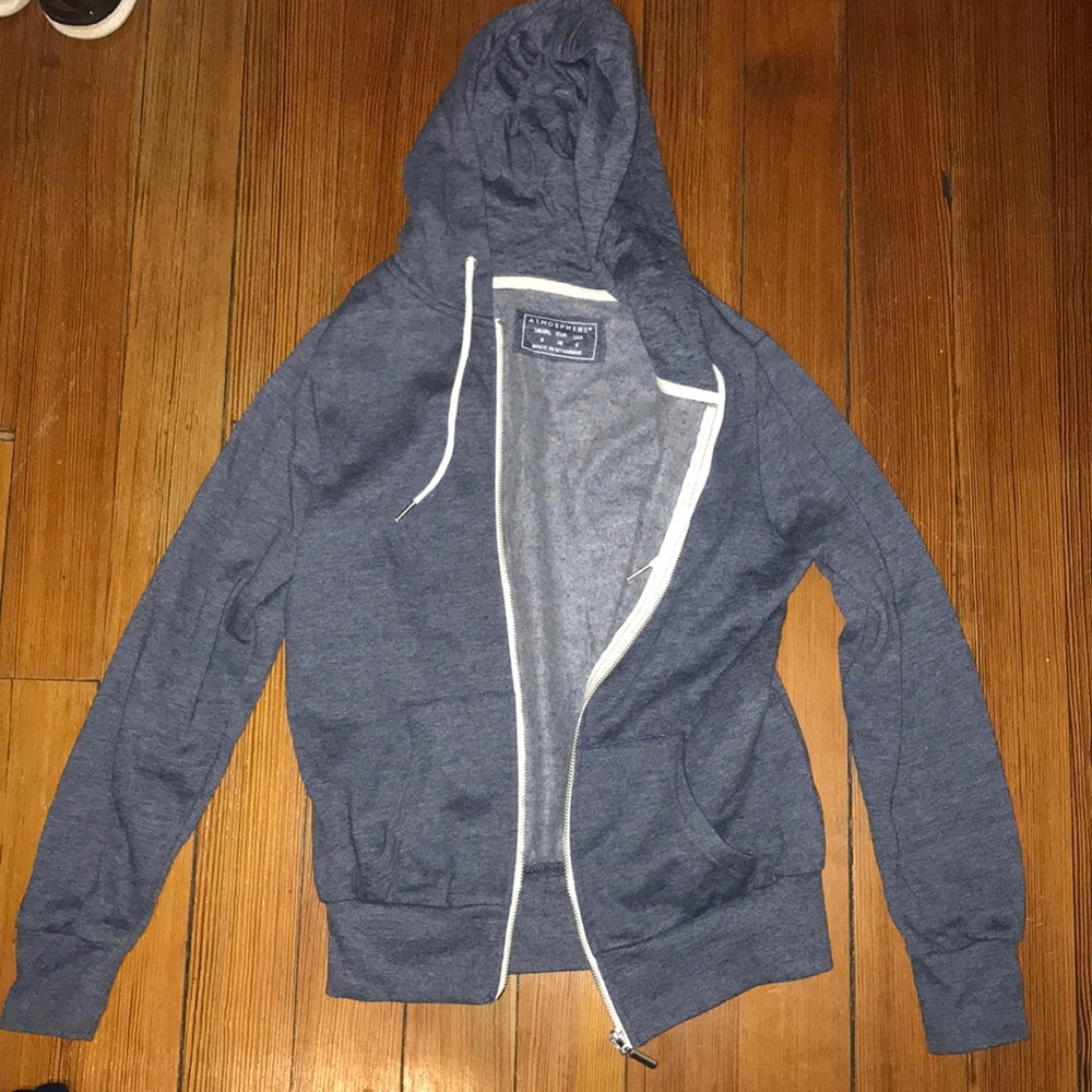Basic Blue Zip-Up Sweater